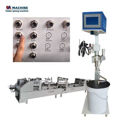 Χάρτινο κουτί φακέλου Gluer Envelopes Gluing Machine με 6 κανάλια 2 όπλα Box Side Pasting