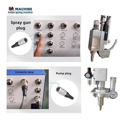 Χάρτινο κουτί φακέλου Gluer Envelopes Gluing Machine με 6 κανάλια 2 όπλα Box Side Pasting