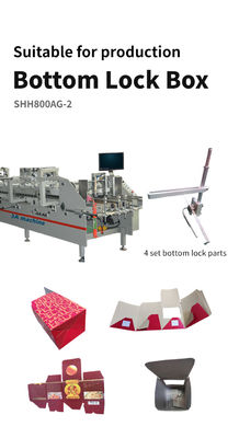 SHH-800AG-2 Αυτοματοποιημένη κλειδαριά κάτω Flexo Folder Gluer Κατάλληλη για διάφορους τύπους χαρτιού
