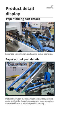SHH-800AG-2 Αυτοματοποιημένη κλειδαριά κάτω Flexo Folder Gluer Κατάλληλη για διάφορους τύπους χαρτιού