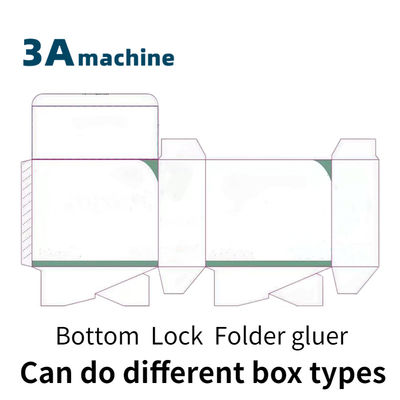 350mm Max. Εργασιακό πλάτος Mini Box Folder Gluing Machine με κάτω κλειδαριά και πλευρική κόλλα